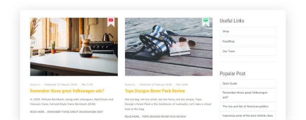 Present your latest articles in a responsive, <em>easy-to-navigate blog layout</em>