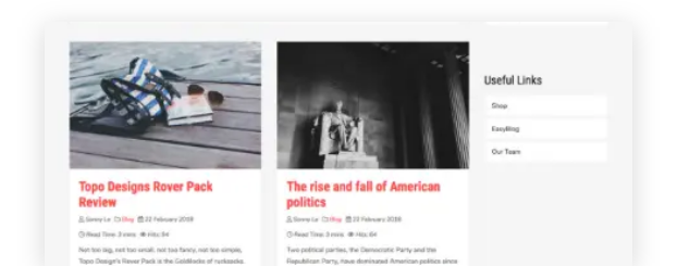 Present your latest articles in a responsive, <em>easy-to-navigate blog layout</em>