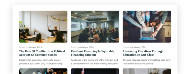 Present your latest articles in a responsive, <em>easy-to-navigate blog layout</em>